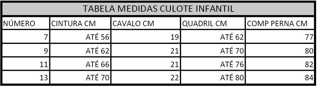 Culote Infantil Coleção Arizona - Branco