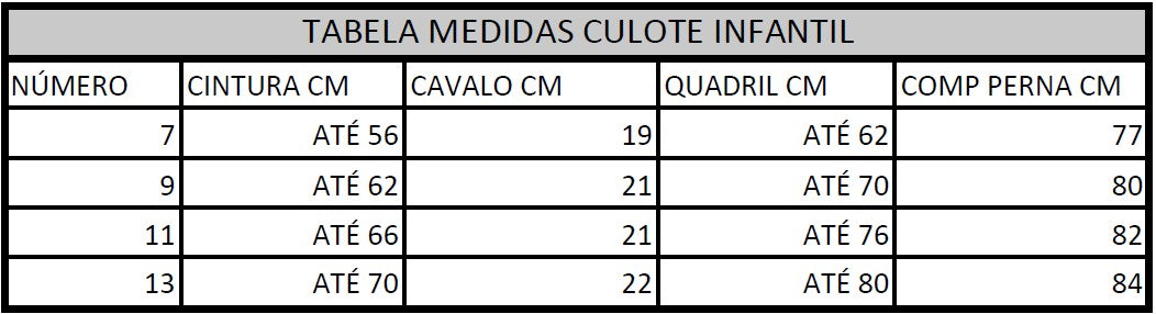 Culote Infantil Coleção Arizona - Branco