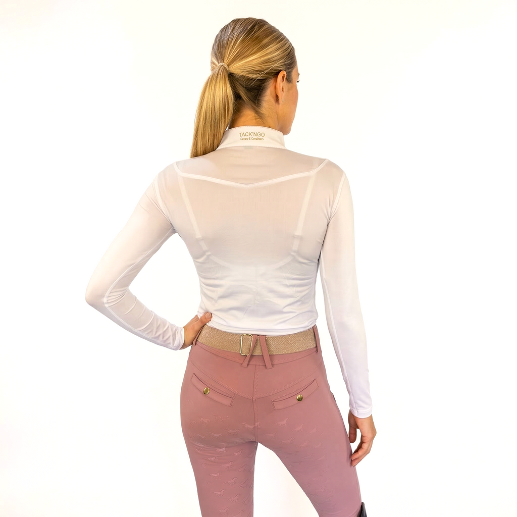Blusa Branca Dressage Coleção Equestria