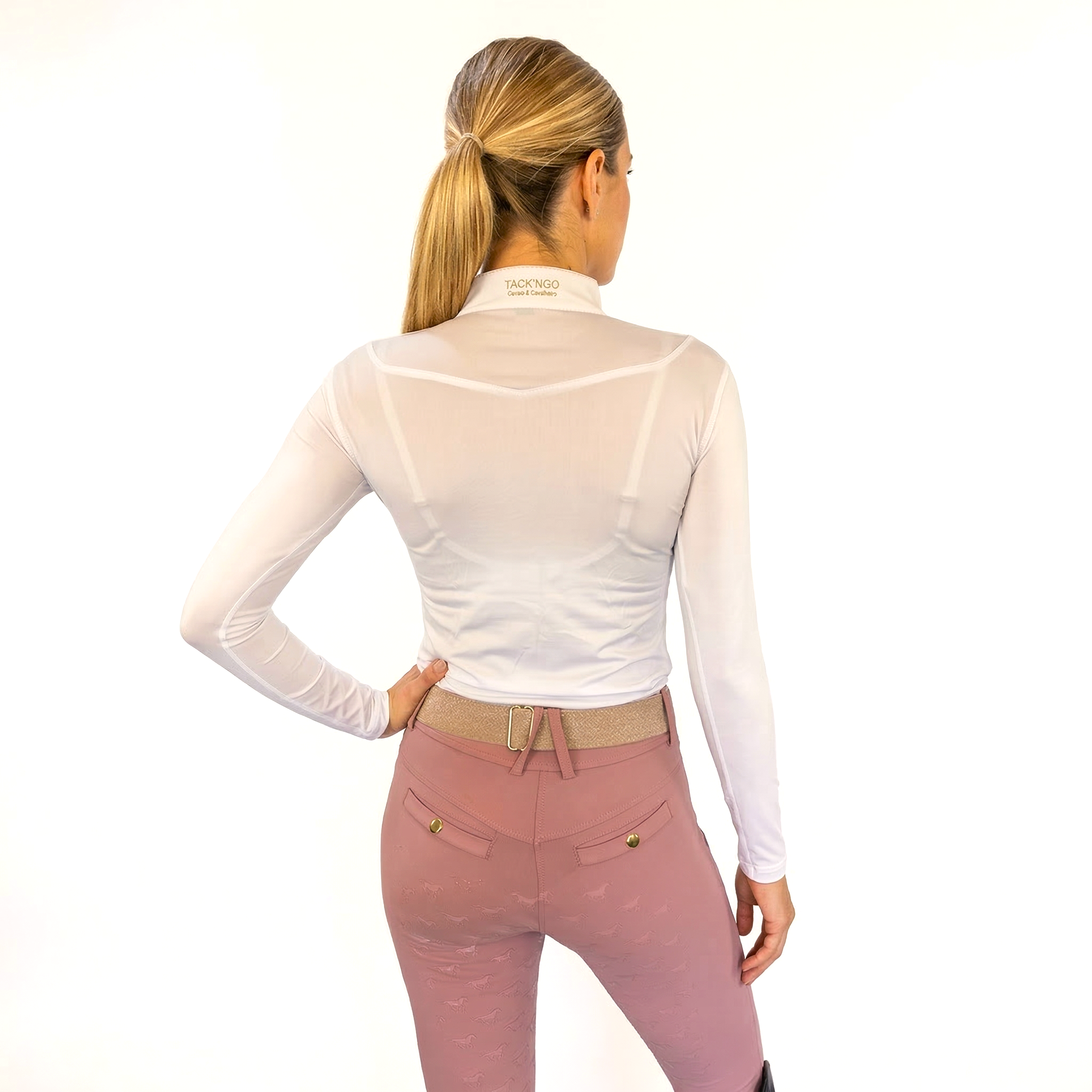 Blusa Branca Dressage Coleção Equestria