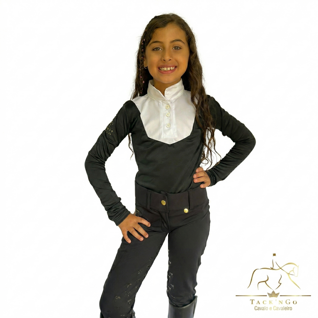 Blusa Preta Dressage Coleção Equestria