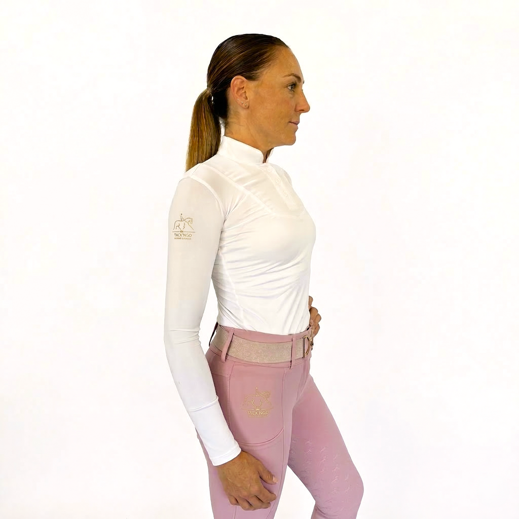 Blusa Branca Dressage Coleção Equestria
