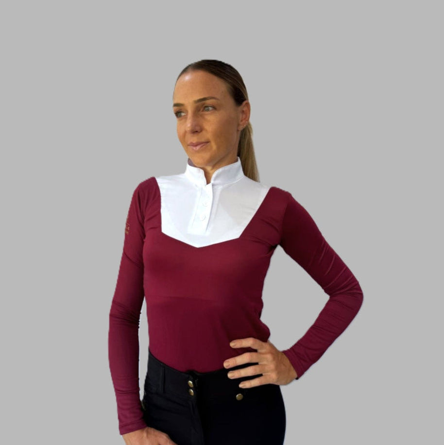 Blusa Burgundy Dressage Coleção Equestria