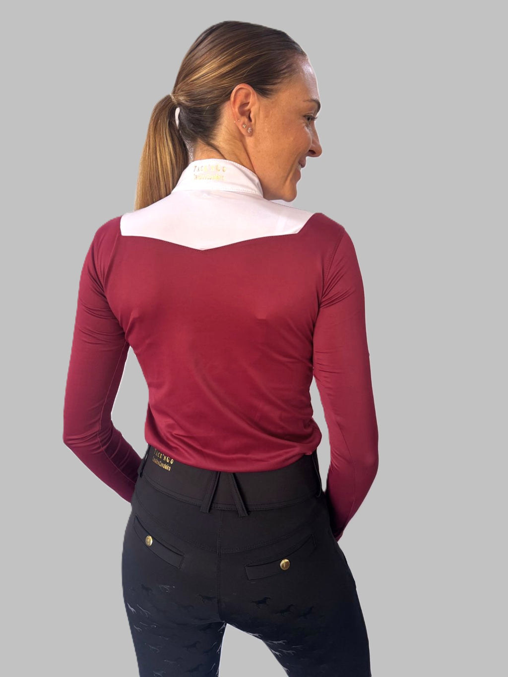 Blusa Burgundy Dressage Coleção Equestria