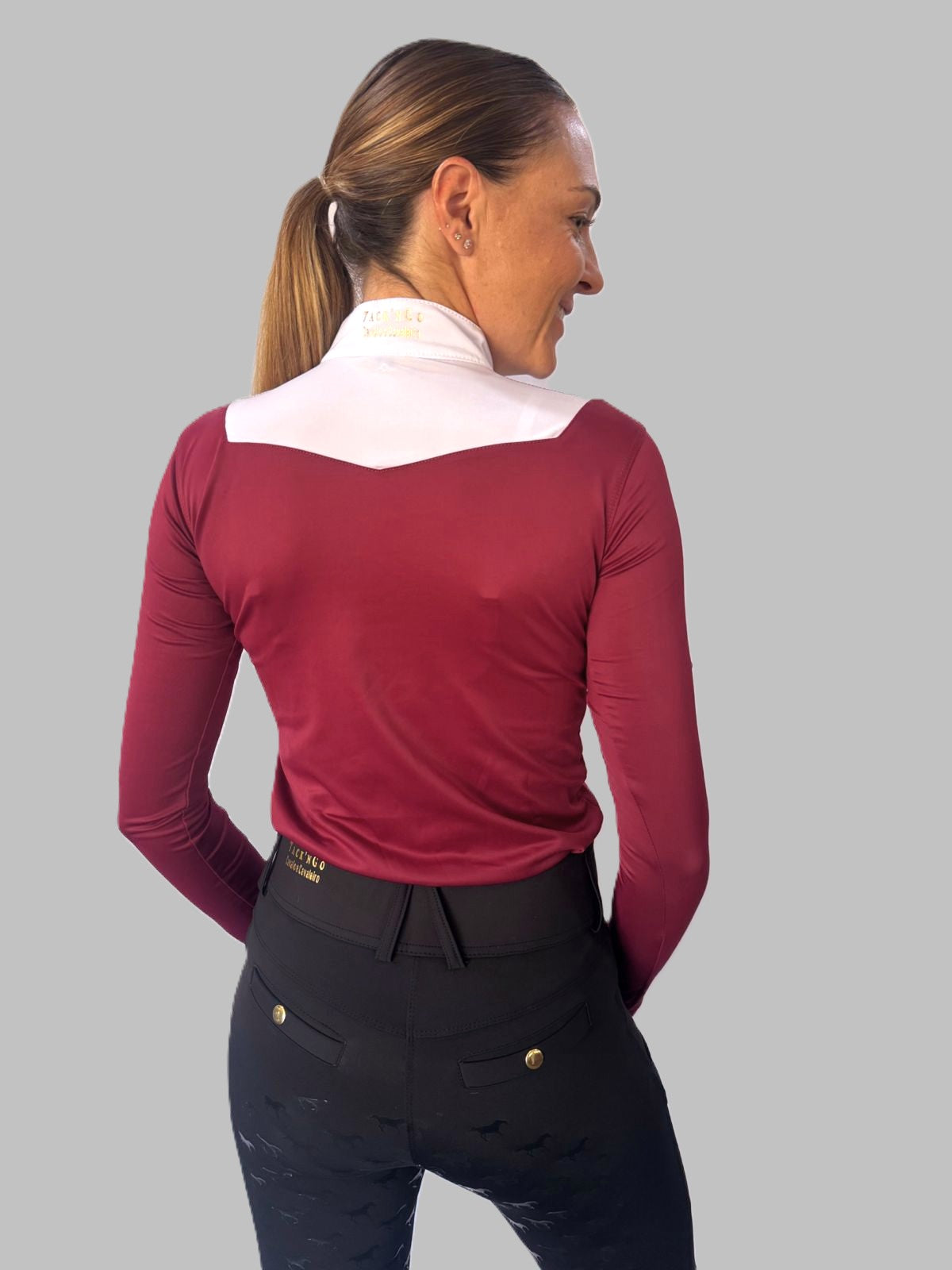 Blusa Burgundy Dressage Coleção Equestria